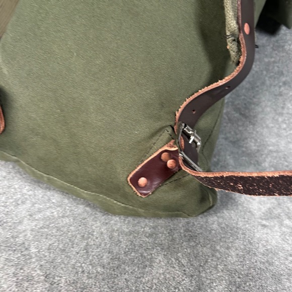 Duluth Pack Roll-Top Backpack Green Canvas Leather Trim Heavy Duty Made USA - Picture 13 of 16